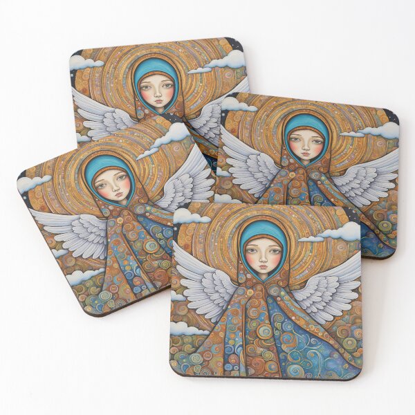 Item preview, Angel with wings wearing a hoodie in the clouds designed and sold by Colin Bentham.