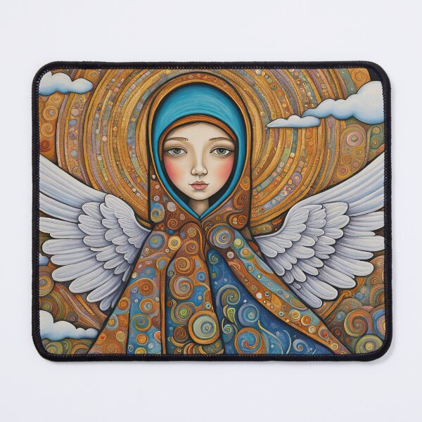 Item preview, Angel with wings wearing a hoodie in the clouds designed and sold by Colin Bentham.
