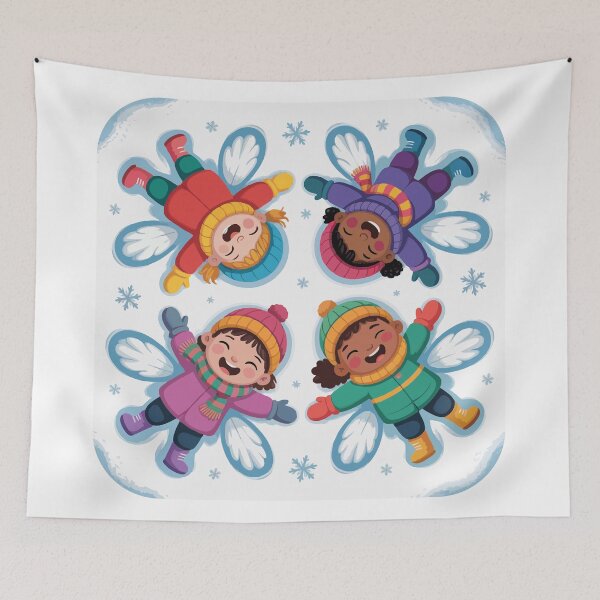 Item preview, Children reflect angels in the fresh snow. designed and sold by desinganddecor.