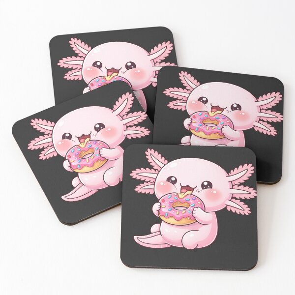 Item preview, Donut Lover Axolotl – Cute Kawaii Axolotl Eating Donut Chibi Anime Art designed and sold by ColorSplash123.