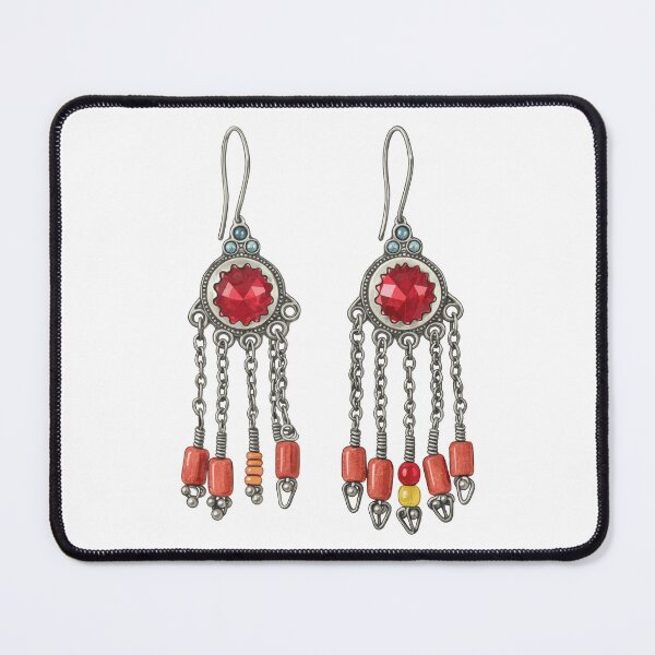Item preview, Boho Tribal Earrings Illustration designed and sold by Mikoff04-arts.