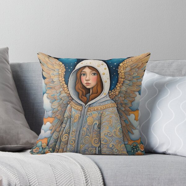 Item preview, Angel with wings wearing a hoodie in the clouds designed and sold by Colin Bentham.