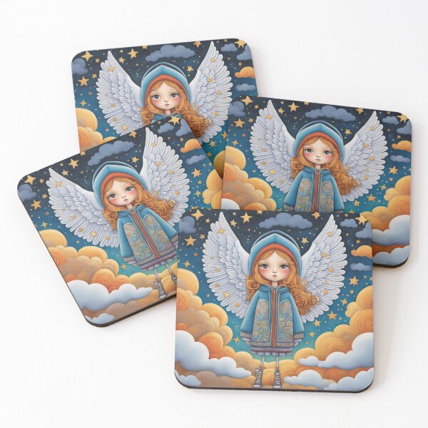Item preview, Angel with wings wearing a hoodie in the clouds designed and sold by Colin Bentham.