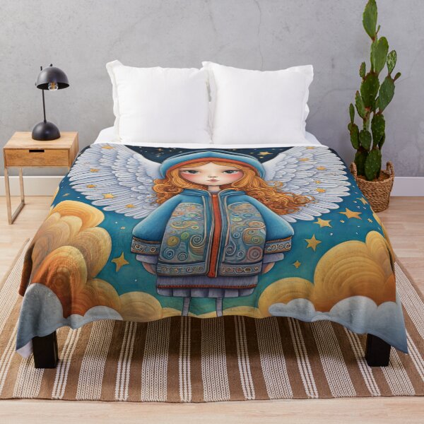 Item preview, Angel with wings wearing a hoodie in the clouds designed and sold by Colin Bentham.