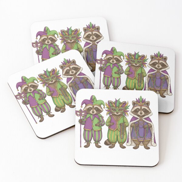 Item preview, Mardi Gras Raccoon Wearing Beads – Funny Carnival Trash Panda Art designed and sold by MS Pod Studio.