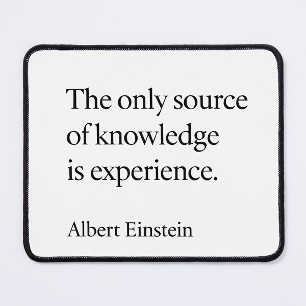 Item preview, The Only Source of Knowledge Is Experience – Albert Einstein Quote Design (Black Font) designed and sold by TshirtsLabs.