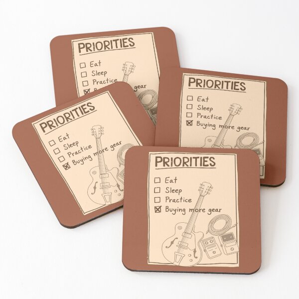Item preview, The Guitarist's True Priorities - Funny Gear Addict Design designed and sold by JackritJazz.