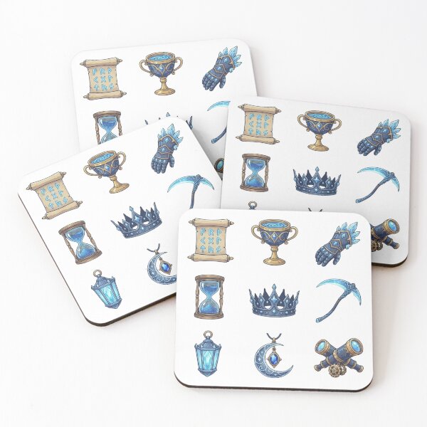 Item preview, 9 Mystical Midnight Illustrations - Vol. 8 - Celestial Hourglass & Magic Tree - Borderless Flat Icons - Esoteric Gold & Blue Assets - Transparent PNG designed and sold by Siamcatshop.