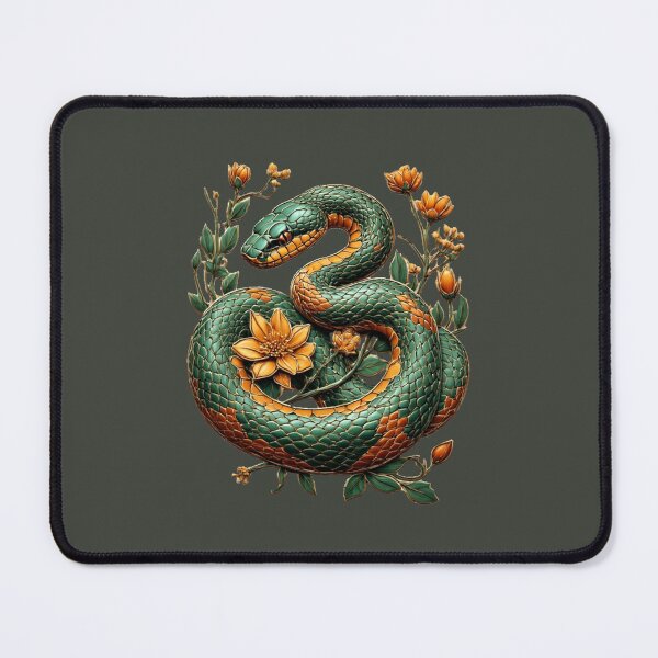 Artikelvorschau, Mystic Serpent & Bloom - Emerald Snake Art entworfen und verkauft von Shift-Bloom.