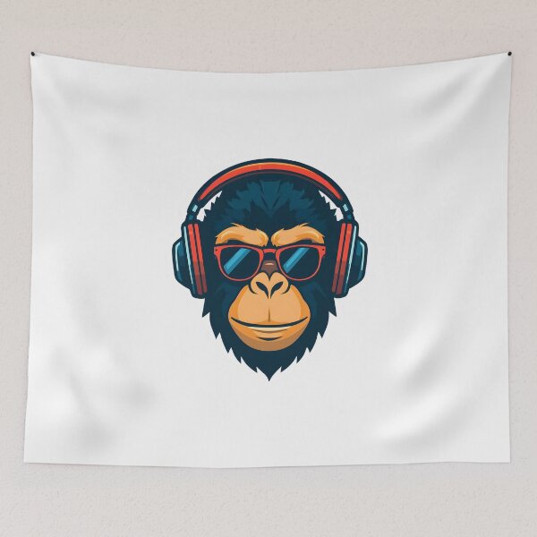Item preview, Cool DJ Monkey With Headphones – Music Lover Streetwear Design designed and sold by Kavya Art.