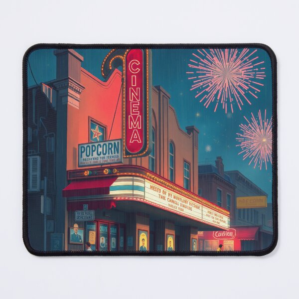 Item preview, Classic Movie Theater Cinema Marquee Popcorn Stand Retro Americana Art designed and sold by Cine8.