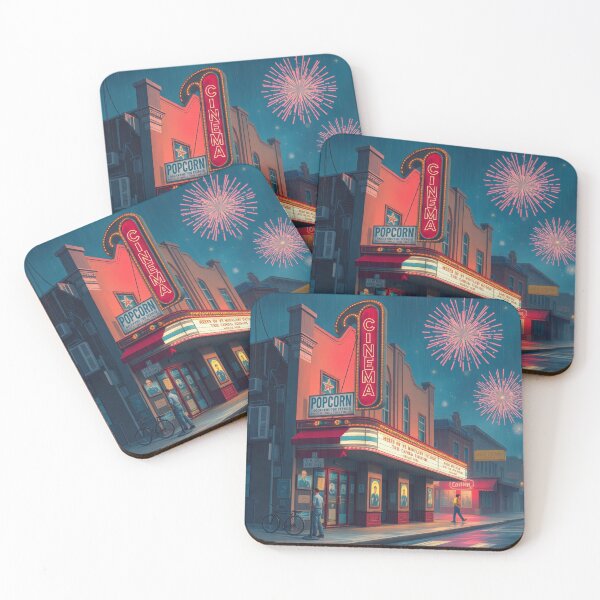 Item preview, Classic Movie Theater Cinema Marquee Popcorn Stand Retro Americana Art designed and sold by Cine8.