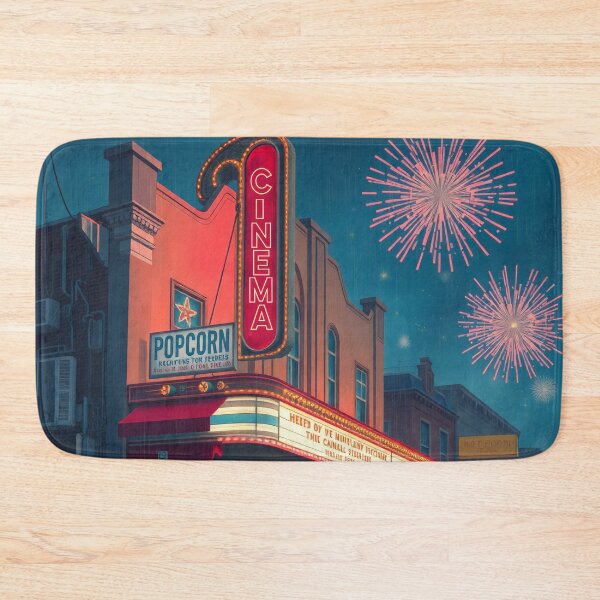 Item preview, Classic Movie Theater Cinema Marquee Popcorn Stand Retro Americana Art designed and sold by Cine8.