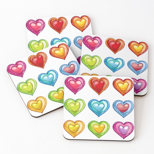 Item preview, Shiny Jewel Hearts Saint Valentine's Day - Colorful Glossy Gem Hearts Collection Art Print designed and sold by DesignArtist.ia.