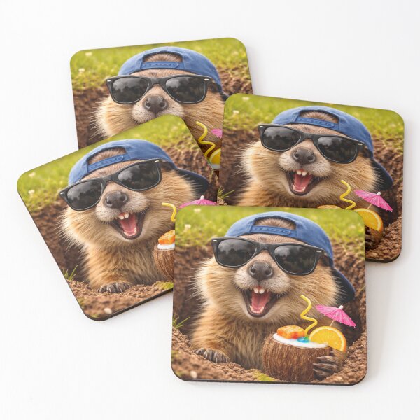 Item preview, Cool Groundhog Summer Vibes – Funny Marmot With Cocktail designed and sold by Darlin8888.