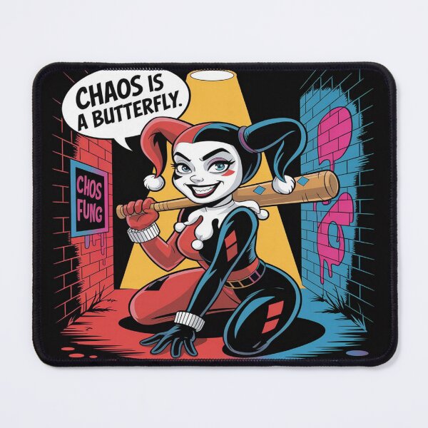 Artikelvorschau, Chaos ist ein Schmetterling – Harley Quinn Fledermaus & Graffiti-Kunst entworfen und verkauft von Midnight Veil Designs.
