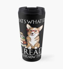 Corgi für Buchliebhaber, Buch-Nerds, Leser oder Englischlehrer Thermobecher