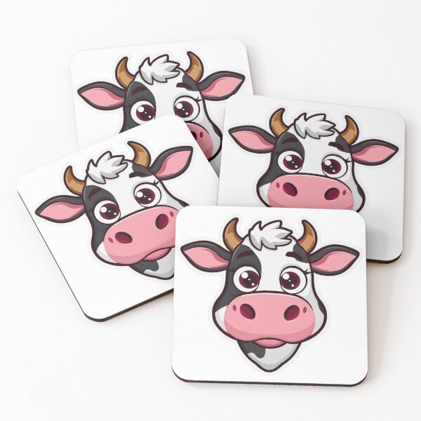 Item preview, Cute Kawaii Cow Face Cartoon – Adorable Farm Animal Illustration designed and sold by Kavya Art.