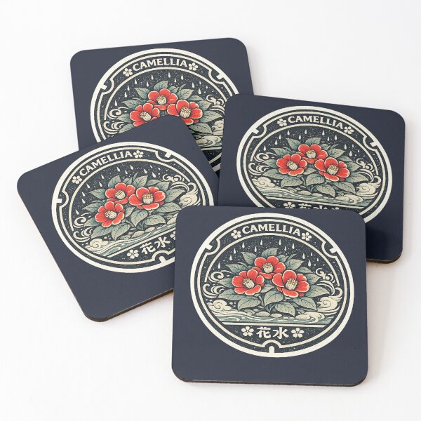 Item preview, Camellia Crest Manhole Cover Art designed and sold by Planthem.