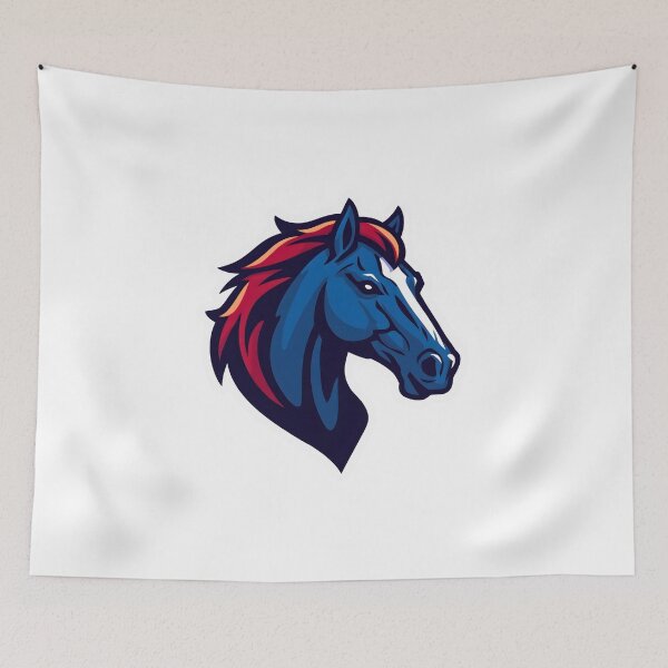 Item preview, Fierce Blue Stallion Mascot – Powerful Horse Logo Illustration designed and sold by Kavya Art.