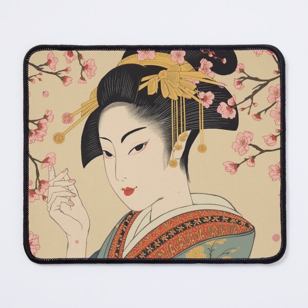 Item preview, Japanese Ukiyo-e Geisha Portrait with Cherry Blossoms designed and sold by Vandy Fullam.
