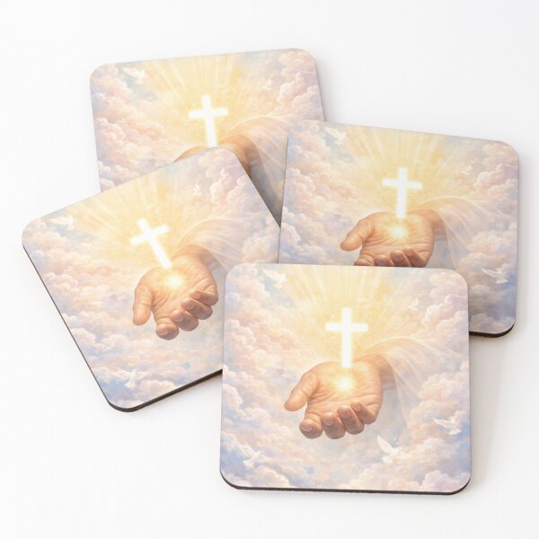 Item preview, Christian Faith Wall Art Spiritual Light Cross Poster Peaceful Religious Artwork designed and sold by TrackinDaTrends.
