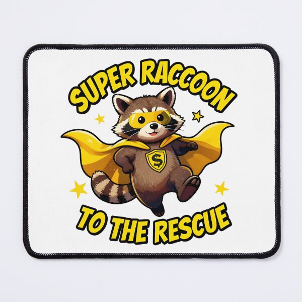 Item preview, Super Raccoon To The Rescue Cartoon Animal designed and sold by CeliaZnx.