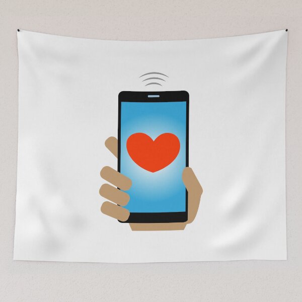 Item preview, Valentine heart on the mobile phone screen designed and sold by andbeldesign.