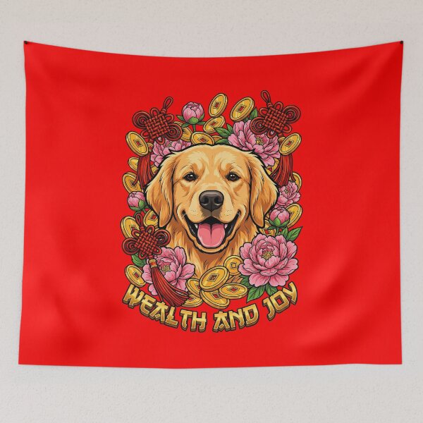 Item preview, Golden Retriever Wealth and Joy CNY designed and sold by Tong4130.