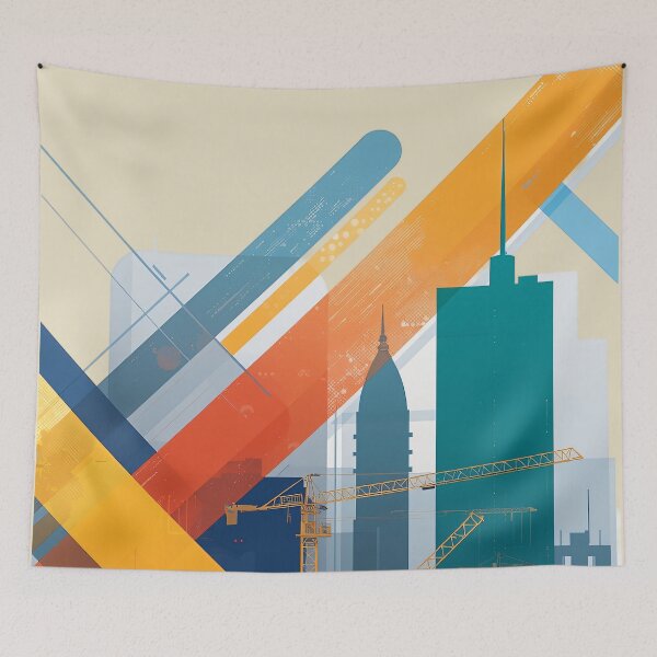 Item preview, Modern Abstract City Construction Geometry designed and sold by KiraChie.