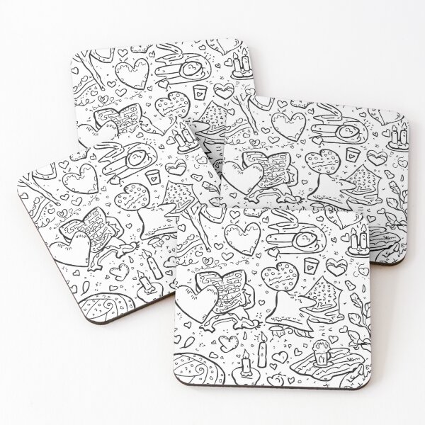Item preview, Cozy Hearts Coloring Page – Relaxing Black and White Line Art designed and sold by Kookyclan.