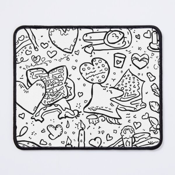 Item preview, Cozy Hearts Coloring Page – Relaxing Black and White Line Art designed and sold by Kookyclan.