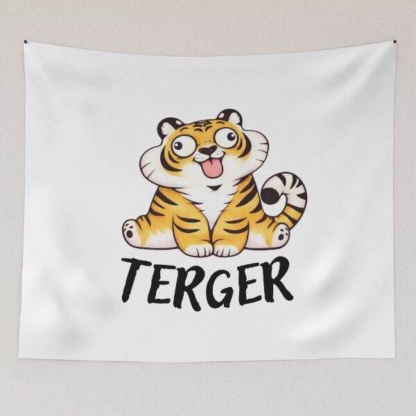 Item preview, Derpy Tiger "Terger" – Funny Cute Meme Animal Illustration designed and sold by Maryna_Reine.