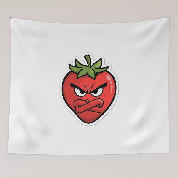Item preview, Savage Strawberry Gang – Angry Strawberry Sticker designed and sold by QueenNahla.