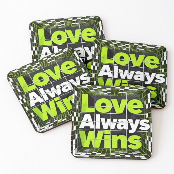 Item preview, Love Always Wins Typography Inside Abstract Cube Design designed and sold by FreeFromDefault.