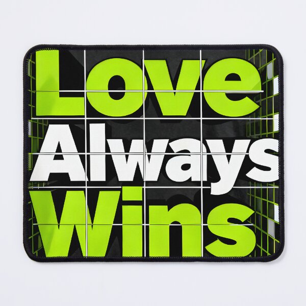 Item preview, Love Always Wins Typography Inside Abstract Cube Design designed and sold by FreeFromDefault.