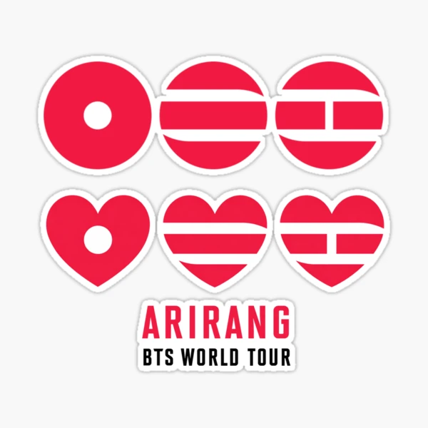 BTS World Tour Arirang Las Vegas Heart Patch - Red & White V BTS Arirang Tour Fanmade Patch | Red and White Logo  main image 4