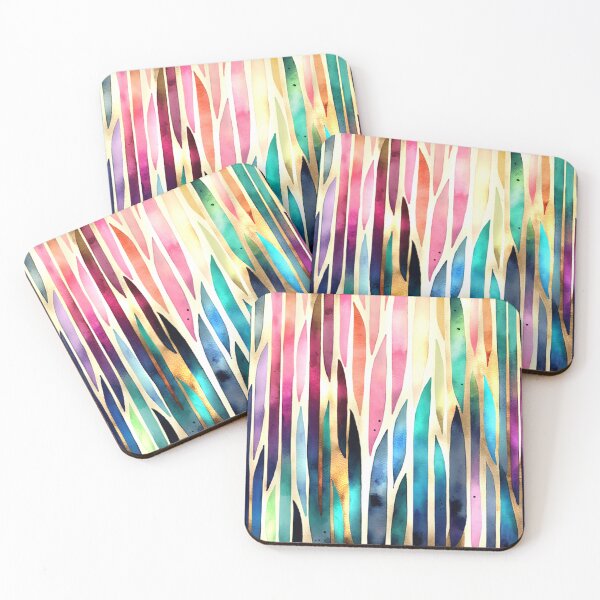 Item preview, Watercolor RAINBOW - Art Deco - PATTERN - Gold Leaf - Rainbow  designed and sold by CleverCulture.