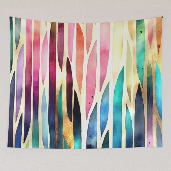 Item preview, Watercolor RAINBOW - Art Deco - PATTERN - Gold Leaf - Rainbow designed and sold by CleverCulture.