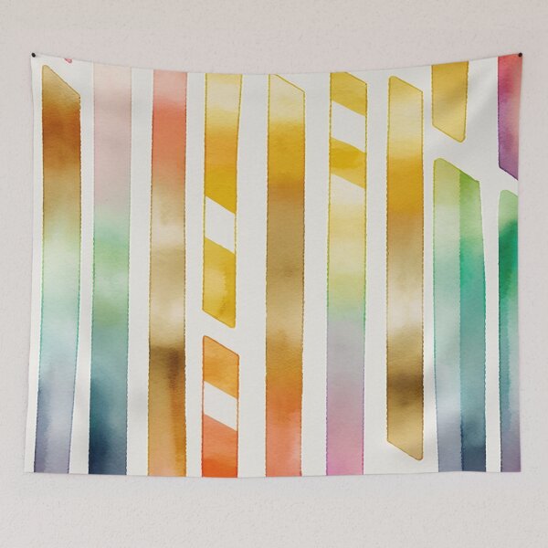 Item preview, Watercolor RAINBOW - Art Deco - PATTERN - Gold Leaf - Rainbow - Art Styles  designed and sold by CleverCulture.