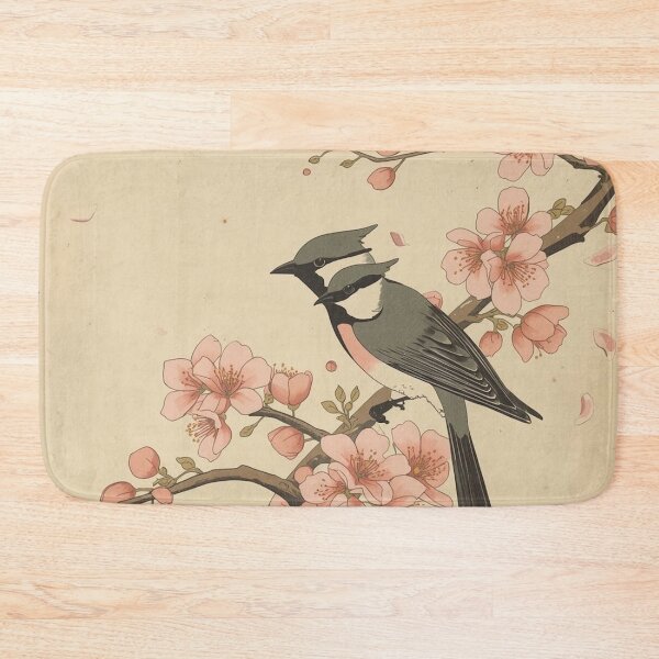 Item preview, Japanese Ukiyo-e Mejiro Birds and Cherry Blossoms Kacho-ga Print designed and sold by Vandy Fullam.
