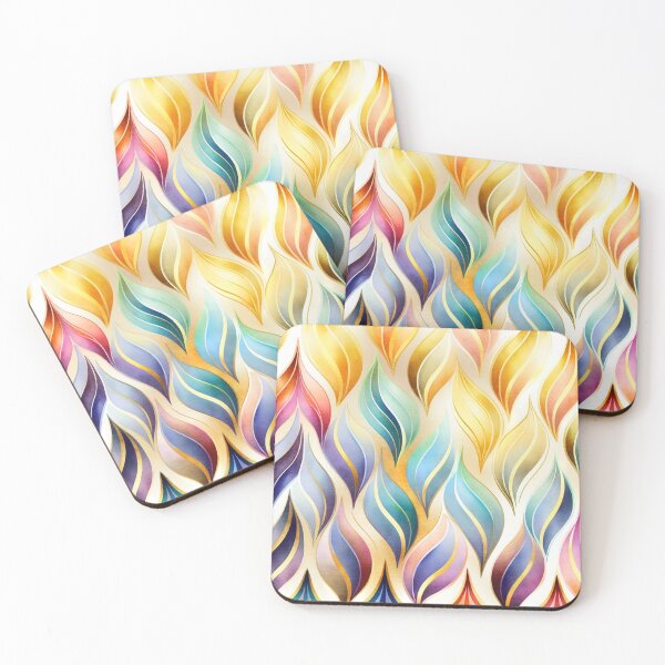 Item preview, Watercolor Golden Flames - Art Deco - PATTERN - Gold Leaf - Rainbow  designed and sold by CleverCulture.