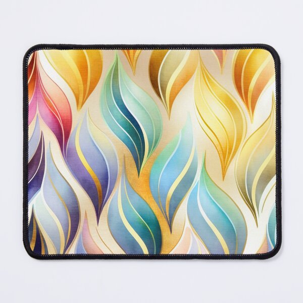 Item preview, Watercolor Golden Flames - Art Deco - PATTERN - Gold Leaf - Rainbow designed and sold by CleverCulture.