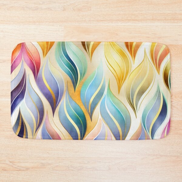 Item preview, Watercolor Golden Flames - Art Deco - PATTERN - Gold Leaf - Rainbow designed and sold by CleverCulture.