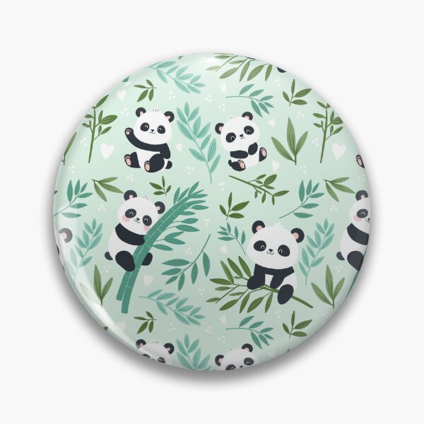 Item preview, Cute Panda Pattern with Bamboo – Adorable Seamless Forest Design in Green designed and sold by WildLakePatterns.
