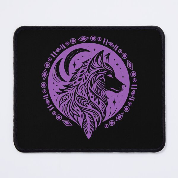Item preview, Purple Tribal Wolf Howling Moon - Mystical Spirit Animal Amethyst Art. designed and sold by JoseFrancese.
