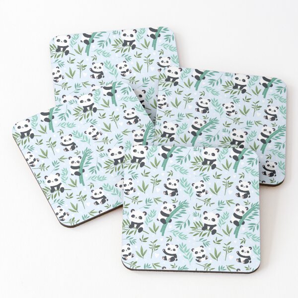Item preview, Cute Panda Pattern with Bamboo – Adorable Seamless Forest Design in Blue  designed and sold by WildLakePatterns.