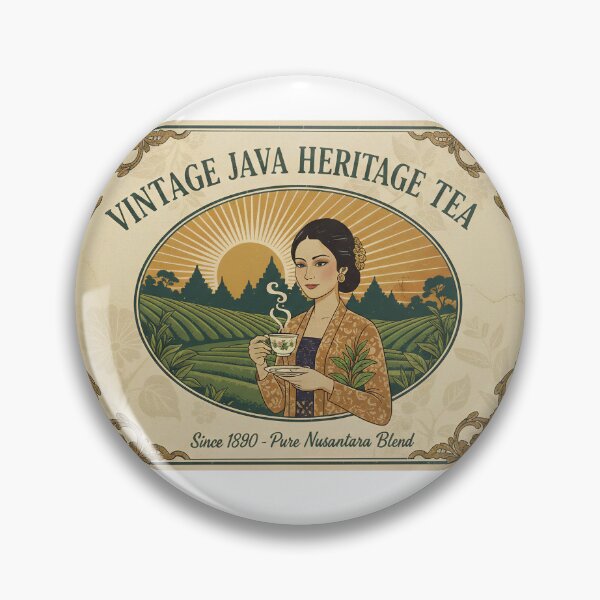 Item preview, Vintage Java Heritage Tea Poster - Indonesian Art Nouveau Print designed and sold by Java Heritage.