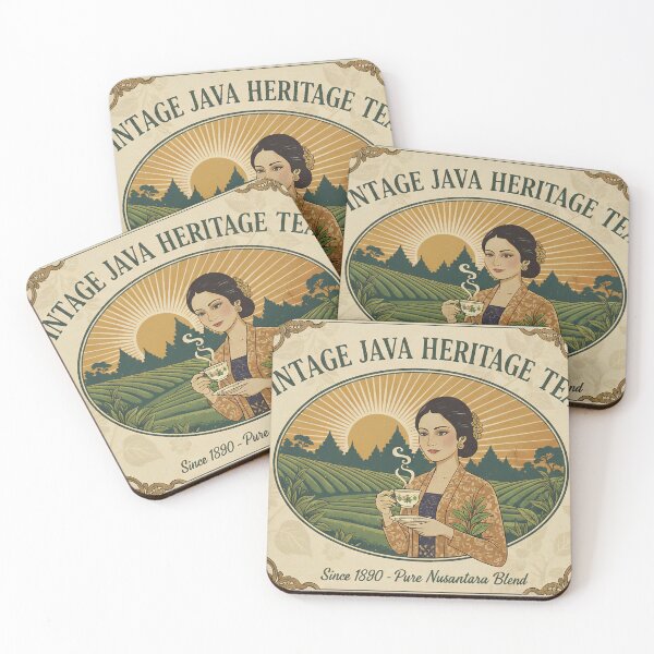 Item preview, Vintage Java Heritage Tea Poster - Indonesian Art Nouveau Print designed and sold by Java Heritage.