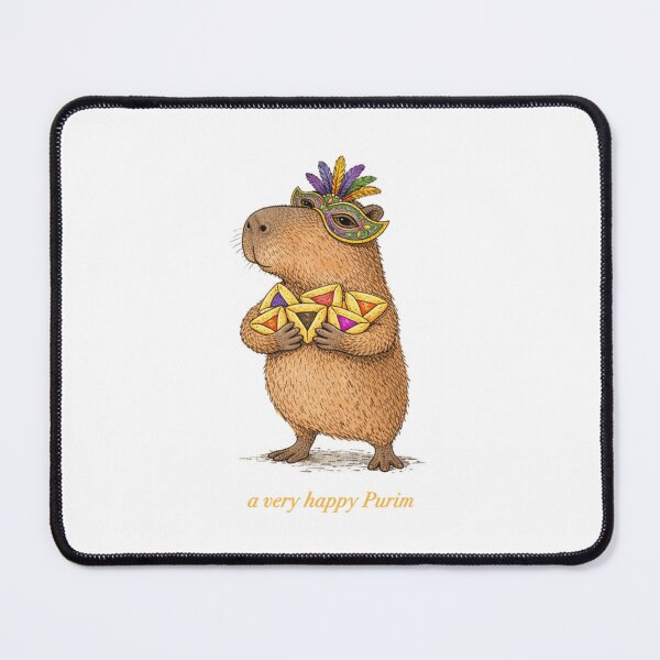 Item preview, A Very Happy Purim Capybara Funny Hamantashen Jewi designed and sold by PillowCatStudio.